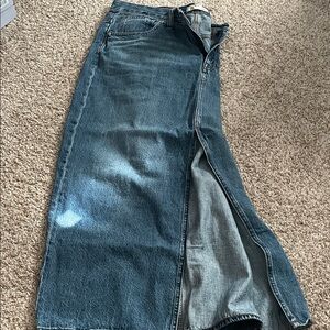 Madewell Blue Denim Maxi Skirt